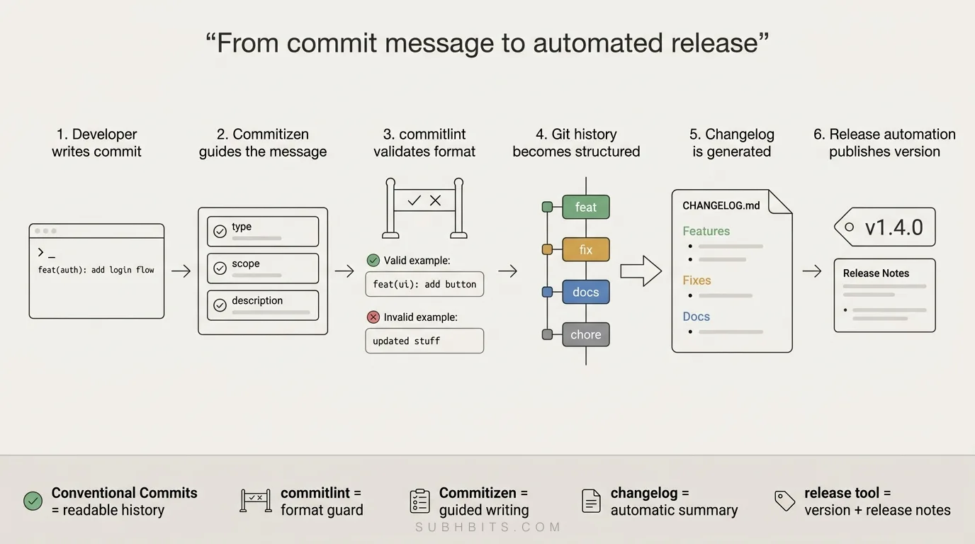 Conventional Commits workflow diagram